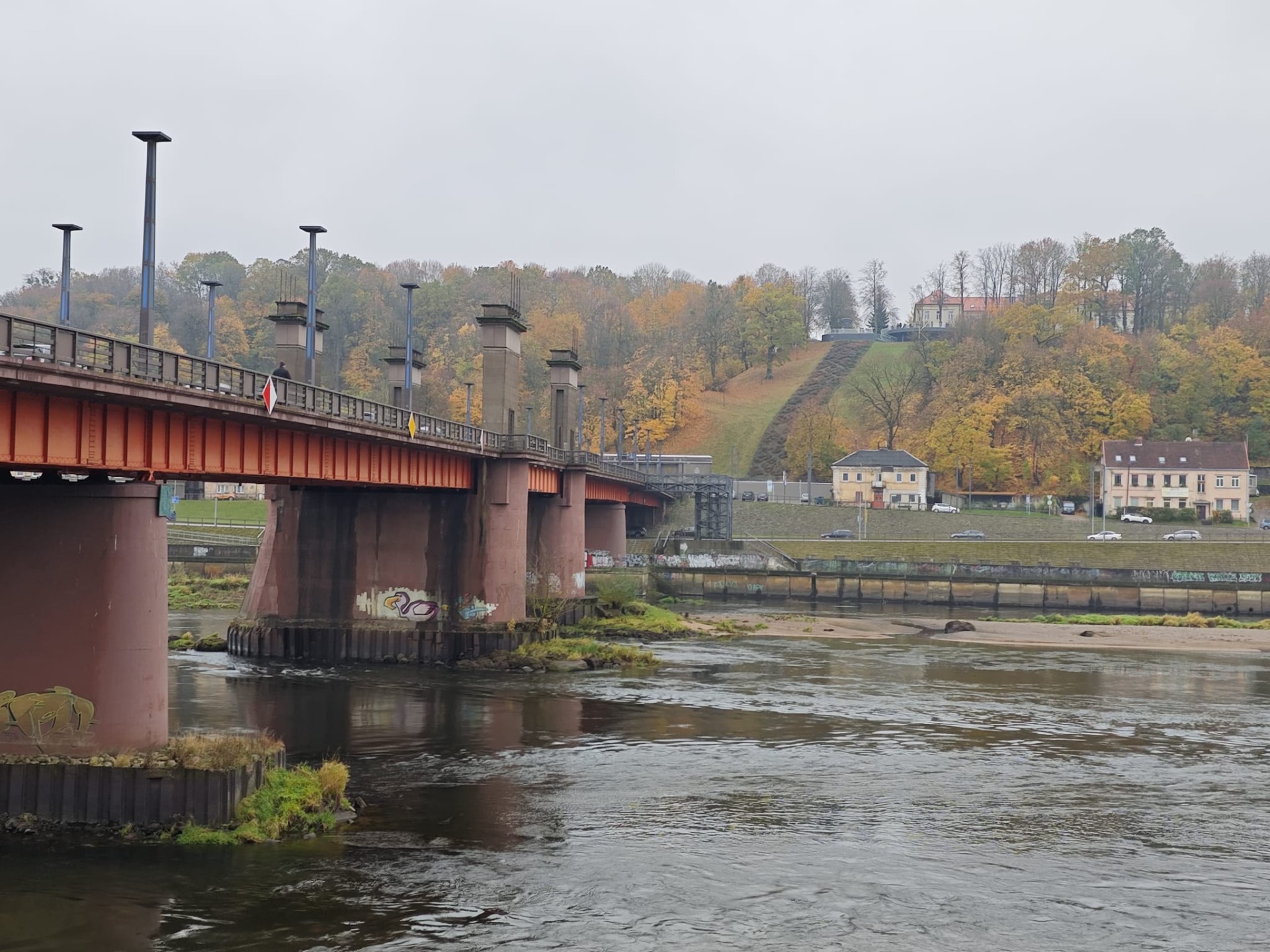 Het uitzicht op de rivier de Memel