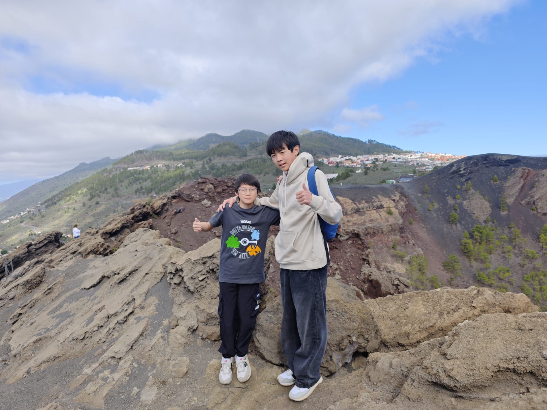 Op selfie met de San Antoniovulkaankrater!