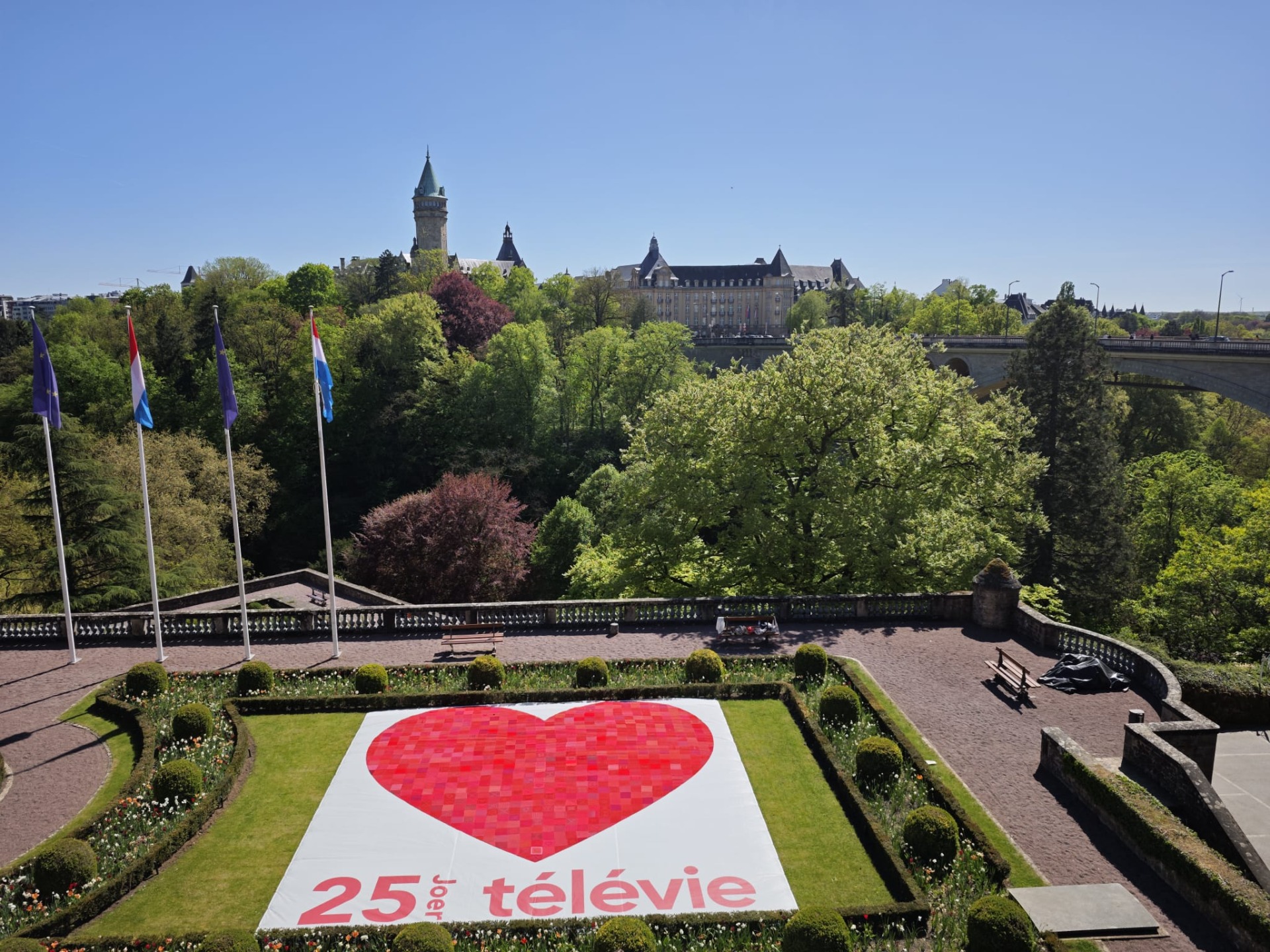 Het uitzicht op de vier herkenningspunten