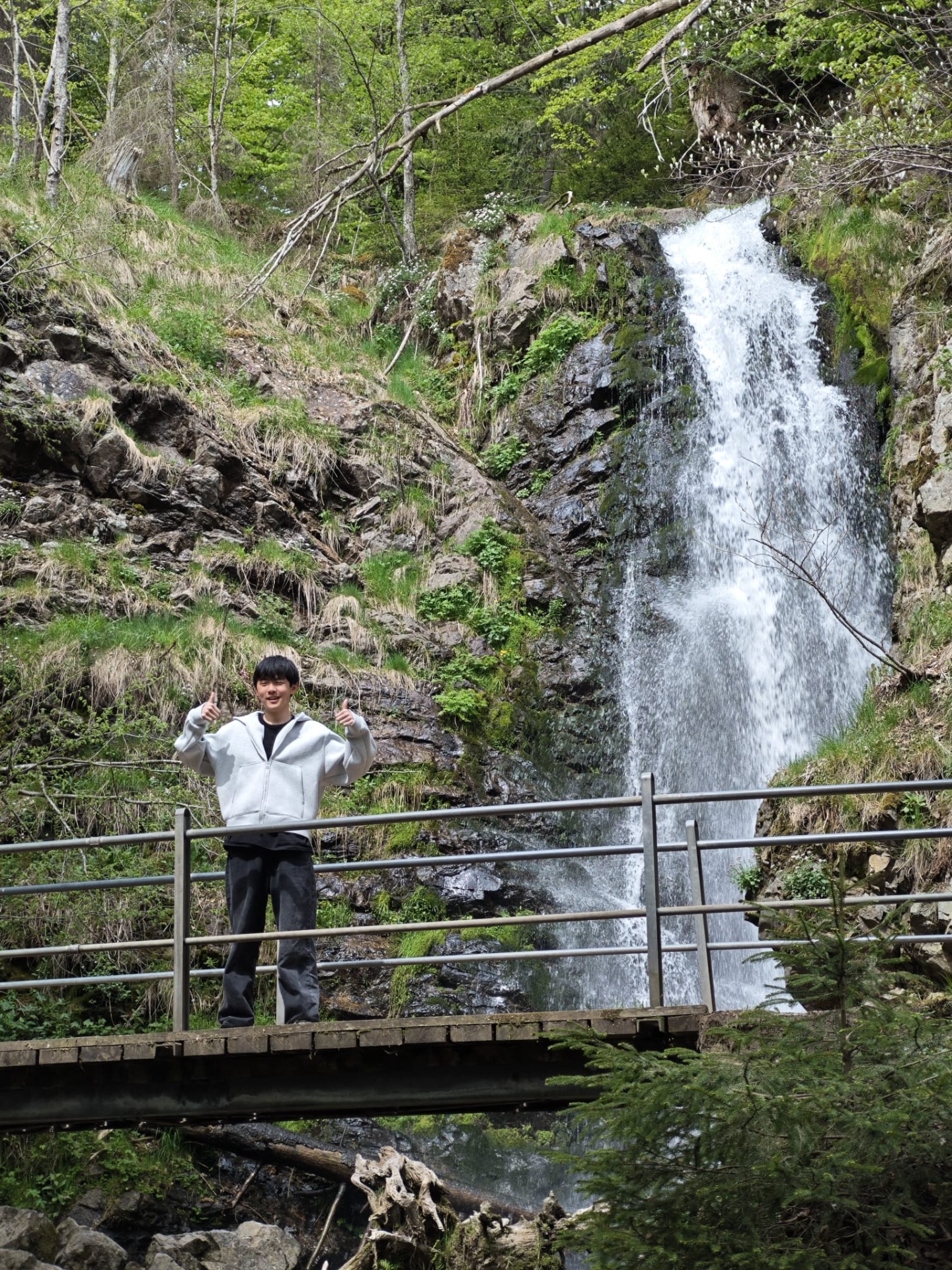 Op selfie met de waterval van Trodtnau!
