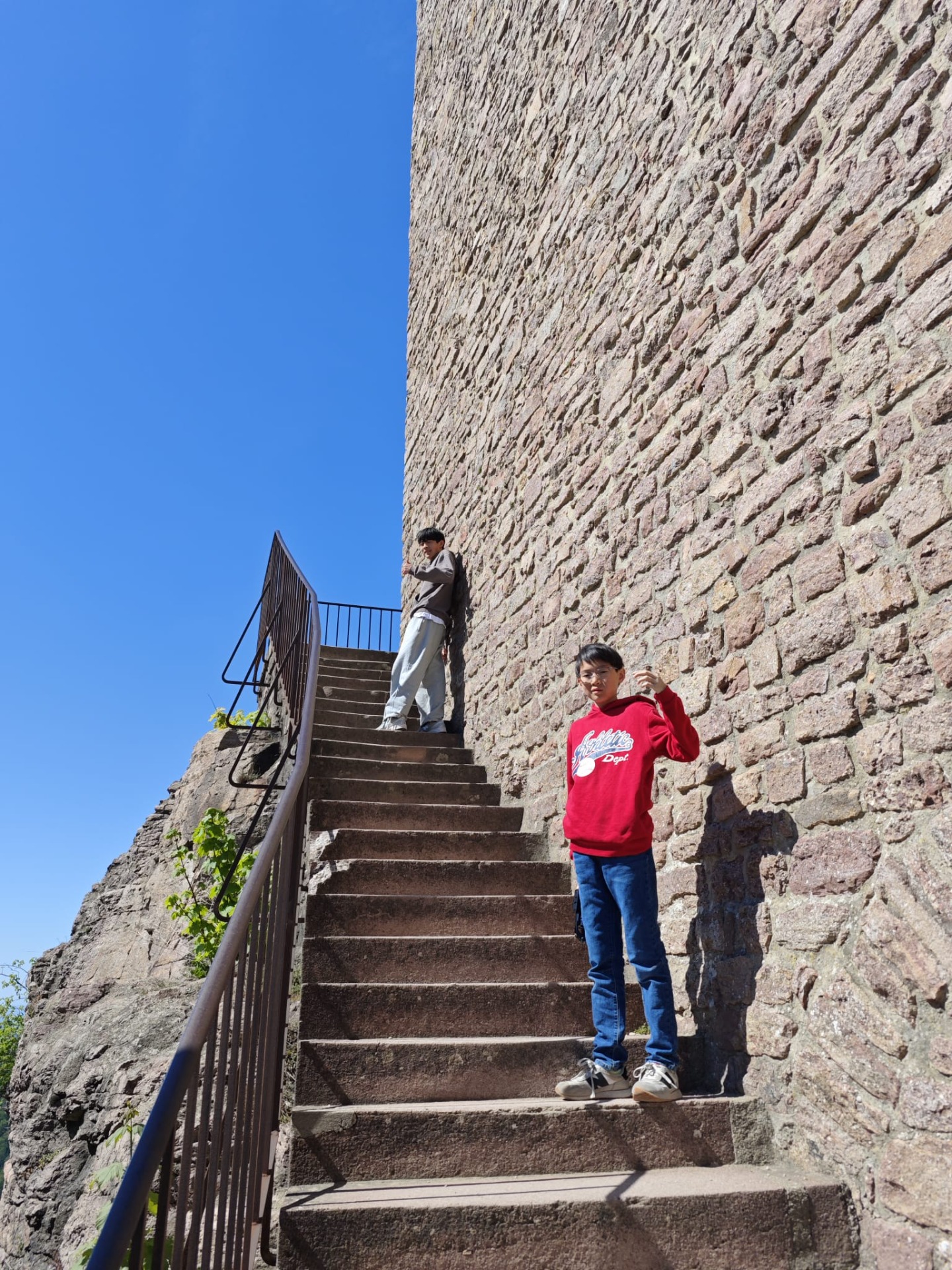 De trappen van Schloss Hohenbaden beklimmen!
