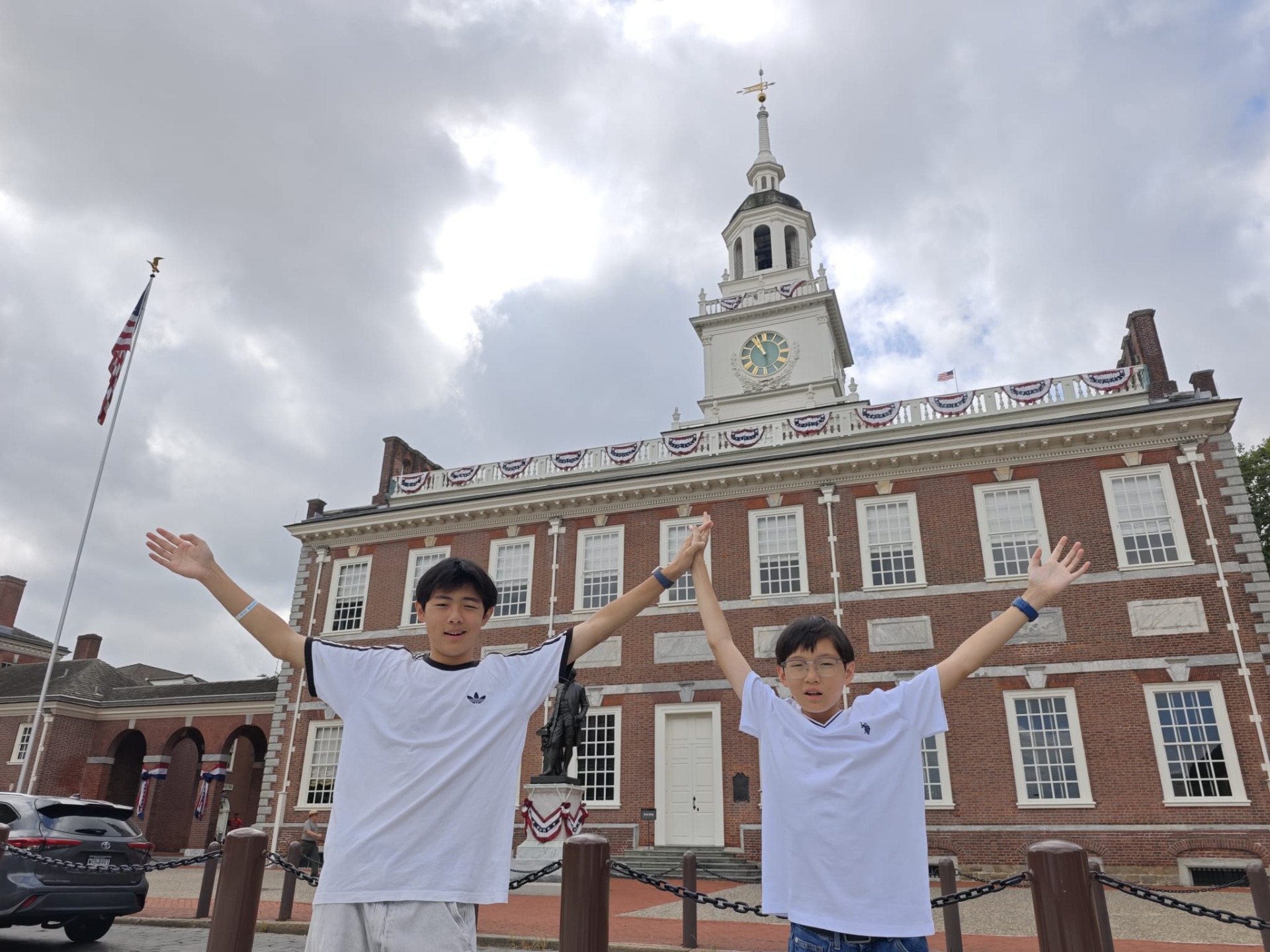 Op selfie met Independence Hall!