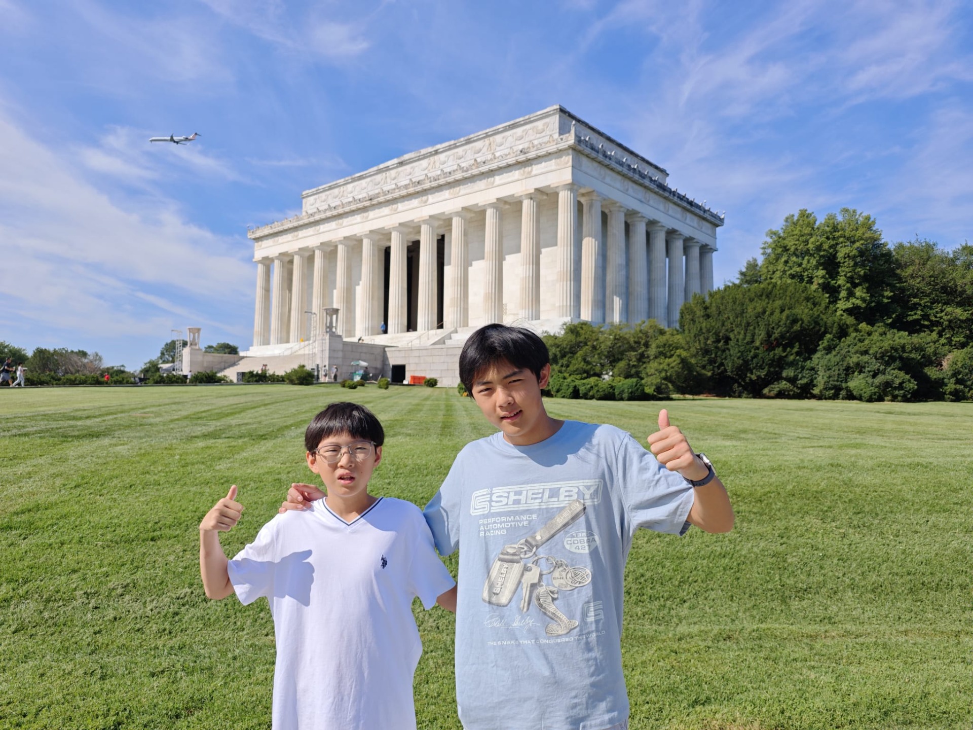 Op selfie met de Lincoln Memorial!